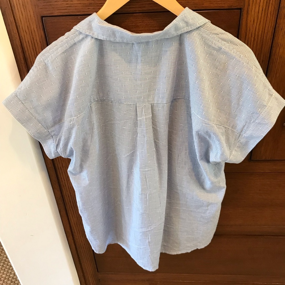 Lucky Brand Blue and White Pinstripe Button-Up Shirt - Picture 2 of 3